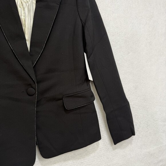 Bailey 44 Blazer Womens 4 Black Single Button Lined Career Stretch Jacket USA - Picture 2 of 11